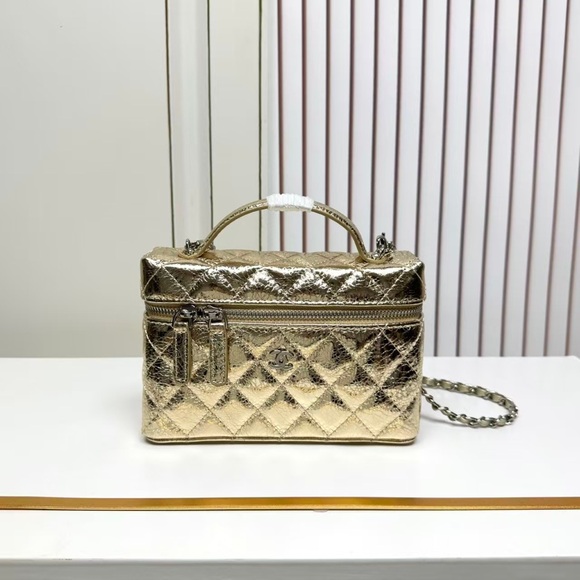 CHANEL Metallic Gold Quilted Mini Bag - Picture 1 of 9